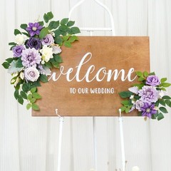 Artificial Wedding Arch Flowers Kit Boho Dusty Rose Blue Eucalyptus Garland