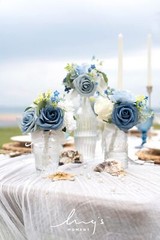 Ling’s Moment Dusty Blue Wedding Table Centerpieces Mini Bridesmaid Bouquets …