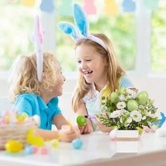 JIALEIXI Easter Decorations, 2 PCS Easter Artificial Flower Egg Potted Green