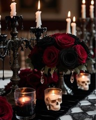 50pcs Artificial Roses Flowers in Bulk,Velvet Fake Rose with Long Stem Black