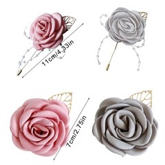 6Pcs Florals Wedding Lapel Decoration for Bride and Grooms Handmade Boutonniere