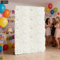 12pcs Artificial Flower Wall Panels, Flower Wall Decoration For Wedding Birthday