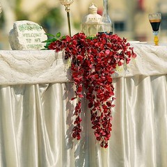 WINE 44″ tall Silk Wisteria Flowers Hanging Vine Bush Wedding Party Centerpieces