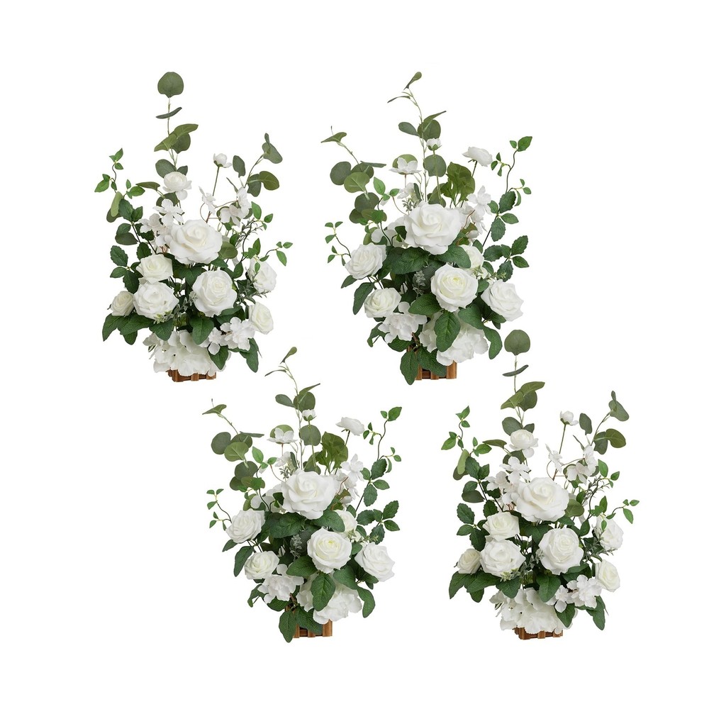 Ling’s Moment 17.5″ Tall Standing Artificial Flowers Arrangements 4 pcs Weddi…