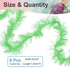 5Ft Feather Boa, 8 Pcs Artificial Fluffy Feather Boas, Fruit Green