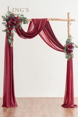 Ling’s Moment Burgundy Artificial Wedding Arch Flowers Kit Pack of 4, 2pcs Ha…