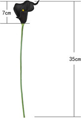 Artificial Calla Lily Flowers 12Pcs, Black | Wedding Bouquet Flower, Home Decora