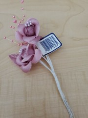 Modern Romance Flower Stem – Mauve – 6″ Wrapped with White Floral Tape