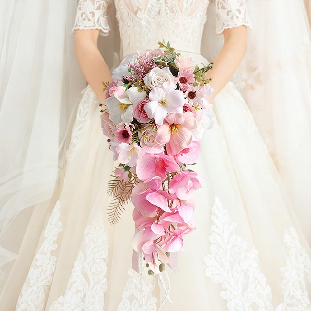 Bouquet Waterfall Bridal Bouquet for Bride Bridesmaid Decorative Flower