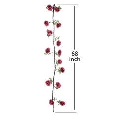DUSTY ROSE 6 ft long Silk Rose Wedding Garland Leaves Bendable Wire Home Sale