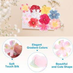 100Pcs Fake Silk Flower Heads, Artificial Cherry Blossom Wedding, White/Pink