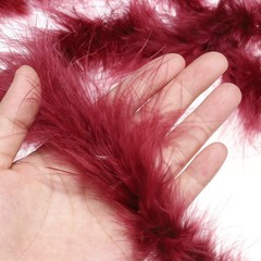 2 Pcs 6.6 Ft Feather Boas Feather for DIY Craft Sewing Trim Party Wine Red