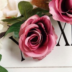 DUSTY ROSE 6 ft long Silk Rose Wedding Garland Leaves Bendable Wire Home Sale