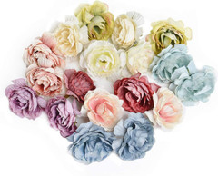 24 Pcs Artificial Rose Flower Heads Silk Flower for Wedding Bouquet Decoration H