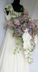Grand Garden Orchid Cascade Faux Silk Wedding Bouquet