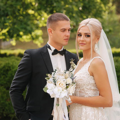 Wedding Bouquets for Bride Bridesmaid, White Champagne Artificial Roses Flowers